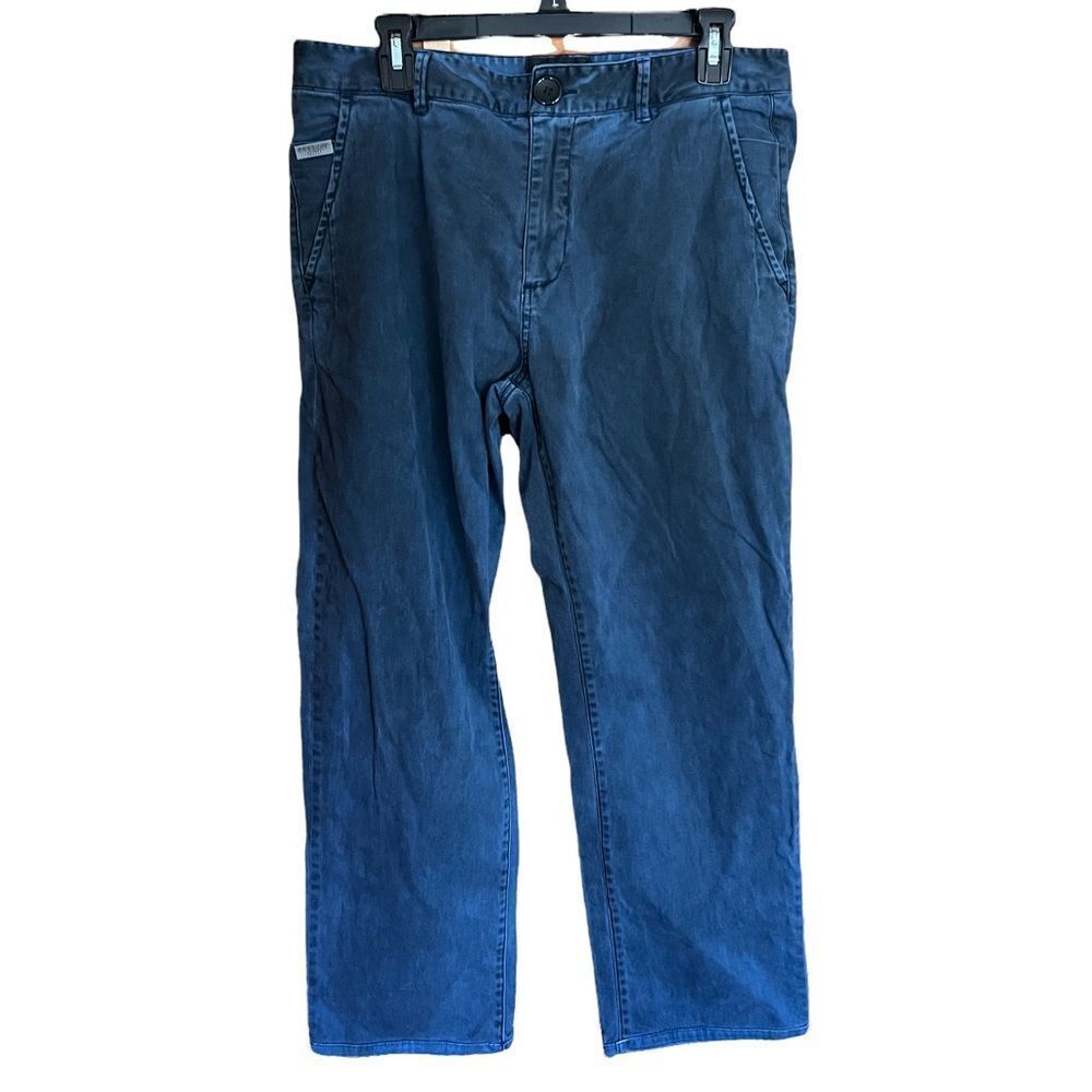 Outpost Makers Mens 32x32 Blue Black Wash Straight Stretch Chino‎ Pants Normcore